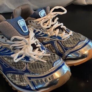 Bottega Veneta Kids' Blue and Silver Sneakers